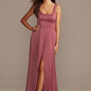 Crepe Back Satin Scoop Tank Bridesmaid Dress - Cinnamon